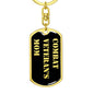 Combat Veteran's Mom v2 - Luxury Dog Tag Keychain