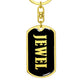 Jewel v02 - Luxury Dog Tag Keychain
