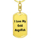 Love My Gold Angelfish - Luxury Dog Tag Keychain
