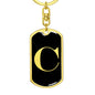 Initial C v2a - Luxury Dog Tag Keychain