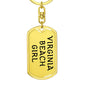 Virginia Beach Girl v4 - Luxury Dog Tag Keychain
