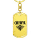 Cheryl v01a - Luxury Dog Tag Keychain