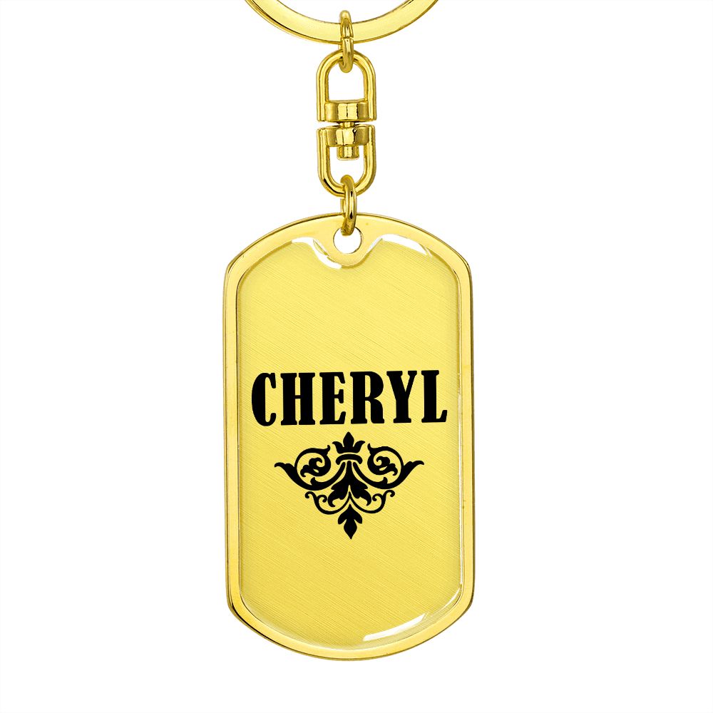 Cheryl v01a - Luxury Dog Tag Keychain