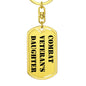 Combat Veteran's Daughter - Luxury Dog Tag Keychain