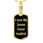 Love My Sarasa Comet Goldfish v2 - Luxury Dog Tag Keychain