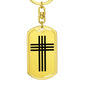 Stylized Cross - Luxury Dog Tag Keychain