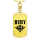 Ruby v01a - Luxury Dog Tag Keychain