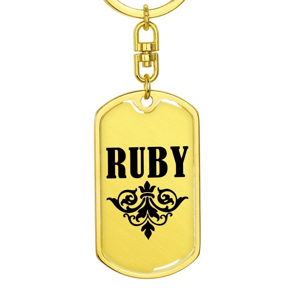 Ruby v01a - Luxury Dog Tag Keychain