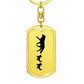 Mama Wolf With 2 Pups - Luxury Dog Tag Keychain