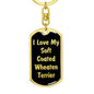 Love My Soft Coated Wheaten Terrier v5 - Luxury Dog Tag Keychain