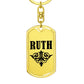Ruth v01a - Luxury Dog Tag Keychain