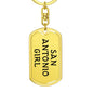 San Antonio Girl v4 - Luxury Dog Tag Keychain