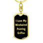 Love My Wirehaired Pointing Griffon v5 - Luxury Dog Tag Keychain