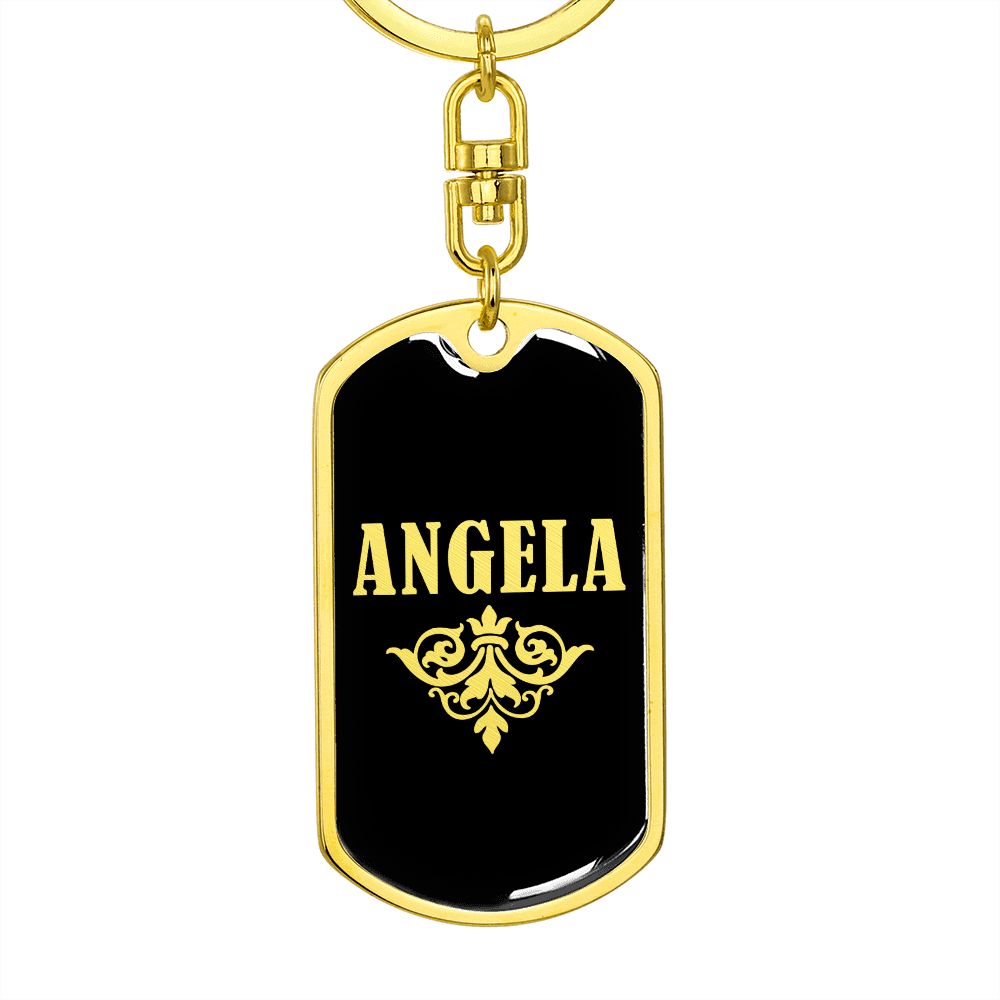 Angela v02a - Luxury Dog Tag Keychain