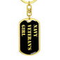 Navy Veteran's Girl v2 - Luxury Dog Tag Keychain