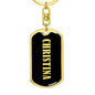 Christina v02 - Luxury Dog Tag Keychain