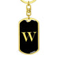 Initial W v2a - Luxury Dog Tag Keychain