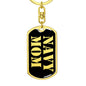 Navy Mom v2 - Luxury Dog Tag Keychain