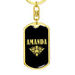 Amanda v02a - Luxury Dog Tag Keychain