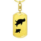 Mama Penguin With 1 Chick - Luxury Dog Tag Keychain