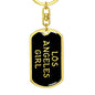 Los Angeles Girl v5 - Luxury Dog Tag Keychain