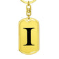 Initial I v1a - Luxury Dog Tag Keychain