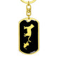 Mama Cat With 1 Kitten v2 - Luxury Dog Tag Keychain