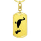 Mama Duck With 1 Duckling - Luxury Dog Tag Keychain