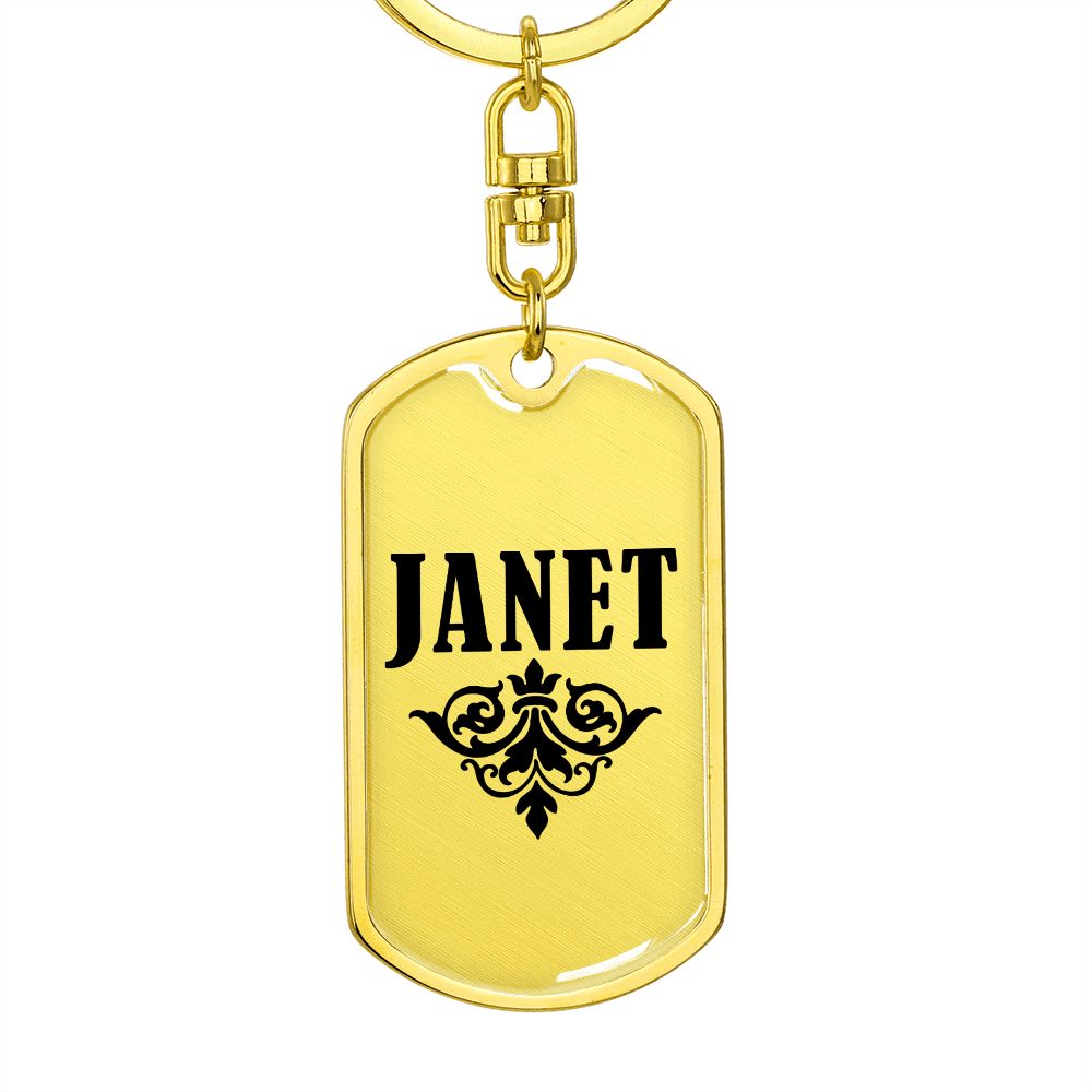 Janet v01a - Luxury Dog Tag Keychain