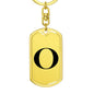 Initial O v1a - Luxury Dog Tag Keychain