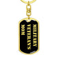 Military Veteran's Mom v2 - Luxury Dog Tag Keychain