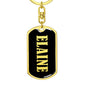 Elaine v02 - Luxury Dog Tag Keychain