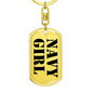 Navy Girl - Luxury Dog Tag Keychain