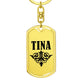 Tina v01a - Luxury Dog Tag Keychain