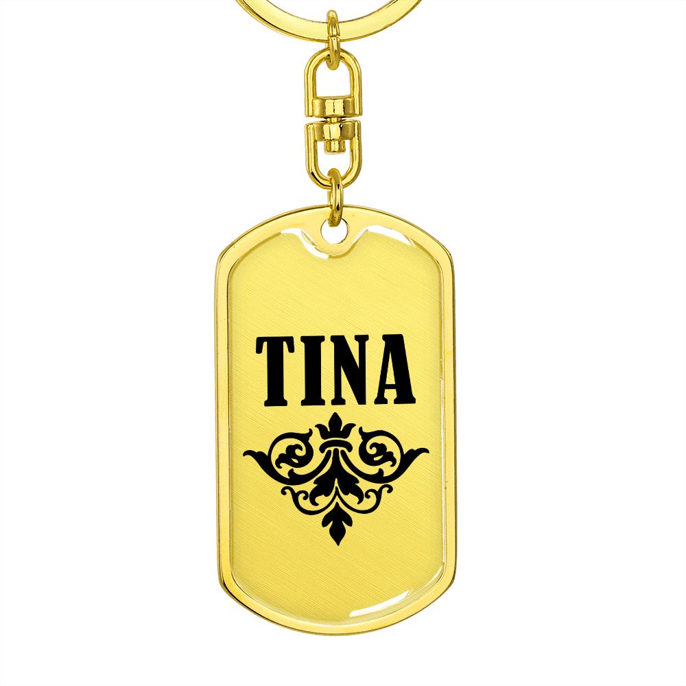 Tina v01a - Luxury Dog Tag Keychain