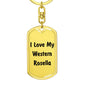 Love My Western Rosella - Luxury Dog Tag Keychain