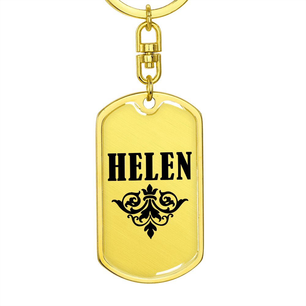 Helen v01a - Luxury Dog Tag Keychain