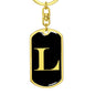 Initial L v2a - Luxury Dog Tag Keychain