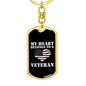 My Heart Belongs To A Veteran - Luxury Dog Tag Keychain