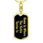 Yorkie Terrier's Home v2 - Luxury Dog Tag Keychain
