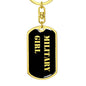 Military Girl v2 - Luxury Dog Tag Keychain