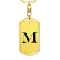 Initial M v1a - Luxury Dog Tag Keychain