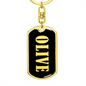 Olive v02 - Luxury Dog Tag Keychain