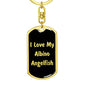 Love My Albino Angelfish v2 - Luxury Dog Tag Keychain