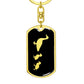 Mama Duck With 2 Ducklings v2 - Luxury Dog Tag Keychain