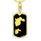 Mama Rabbit With 1 Kitten v2 - Luxury Dog Tag Keychain