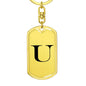 Initial U v1a - Luxury Dog Tag Keychain