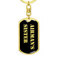 Airman's Sister v2 - Luxury Dog Tag Keychain