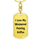 Love My Wirehaired Pointing Griffon v4 - Luxury Dog Tag Keychain