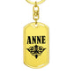Anne v01a - Luxury Dog Tag Keychain
